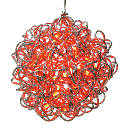 Vickerman 10" Spiral LED RGB Silver Aluminum Ball 80 Lights, Remote Control Distance up to 20 feet with Memory and Control up to 15 Balls, 15' Long Silver Plug Wire with UL Transformer for Indoor/Outdoor Use