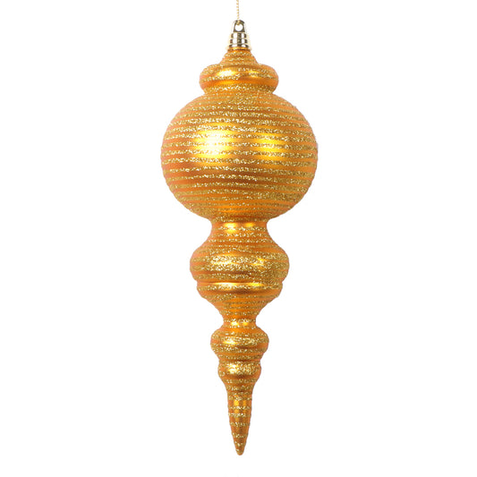 Vickerman 10" Matte Antique Gold Finial Ornament 2 per bag.