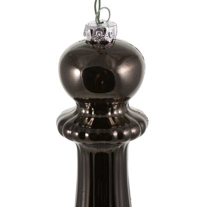 Vickerman 14" Gunmetal Shiny Finial Drop Christmas Ornament UV Treated with Drilled and Wired Cap 2 per bag