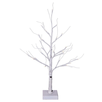 Vickerman 2' White Birch Twig Tree Battery Operated Warm White 3mm Wide Angle LED lights.