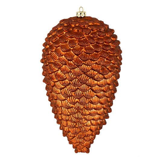 Vickerman 10" Copper Matte Glitter Pinecone Christmas Ornament Pack of 2