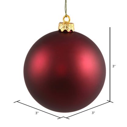 Vickerman 3" Wine Matte Ball Ornament 12 per Bag
