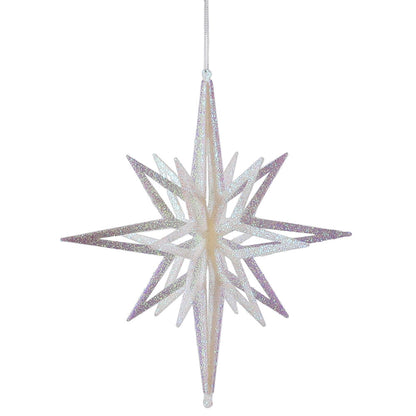 Vickerman 12" White Iridescent Star Christmas Ornament