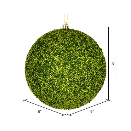 Vickerman 8" Lime Beaded Ball Ornament 2 per Bag