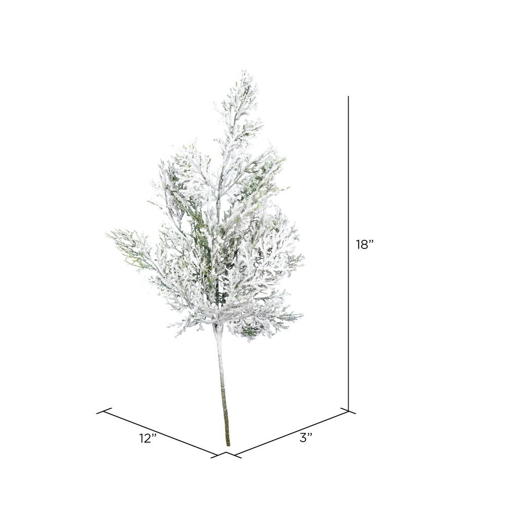 Vickerman 18" Artificial Snowy Cedar Spray.