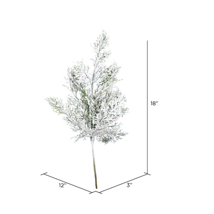 Vickerman 18" Artificial Snowy Cedar Spray.