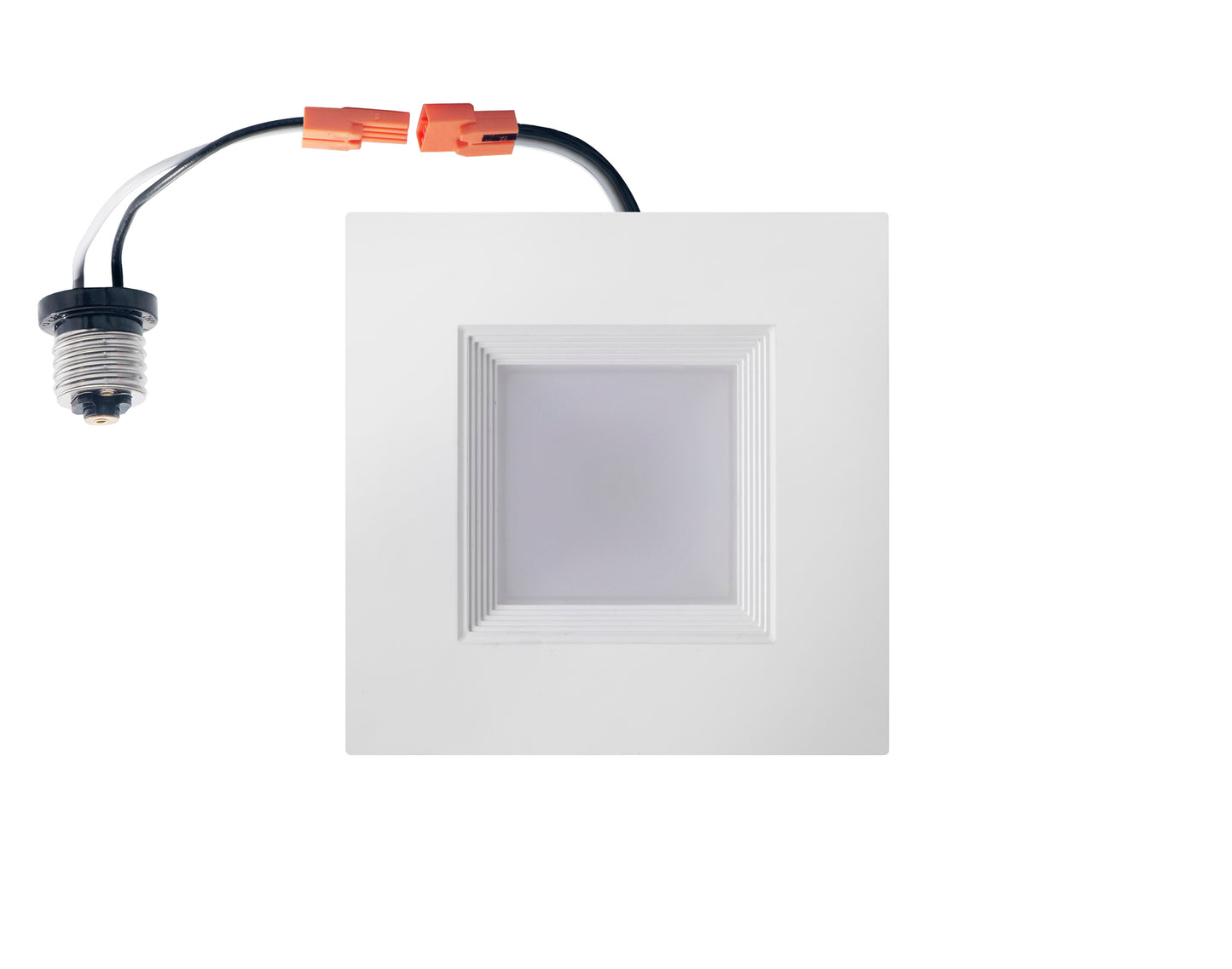 ASD Lighting LED Square Downlight Retrofit Kit 6" 12W 120V CCT Selectable 2700/3000/3500/4000/5000K Dimmable PC, Baffle Trim, White UL 6pack