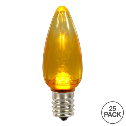 Vickerman C9 Transparent Plastic LED Yellow Dimmable Bulb E17 Nickel Base 25 per bag