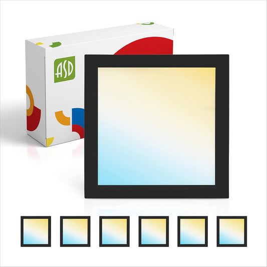 ASD Lighting LED Surface Mini Panel Square 5inch 10W 120V Triac 3000/4000/5000K Black ETL 6 pack