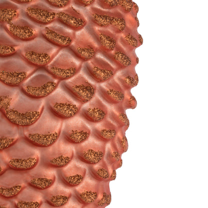 Vickerman 7" Coral Matte Glitter Pinecone Christmas Ornament 4 per set