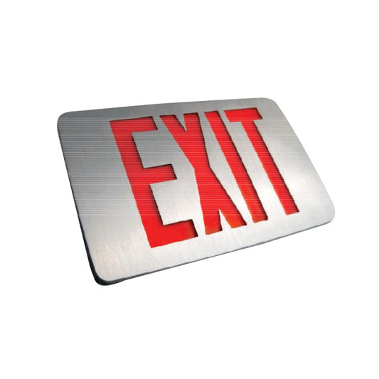 Westgate Thin Die Cast, Sf, Red, Battery Backup, AL Face, AL Body, LED Exit & Emergency Lighting