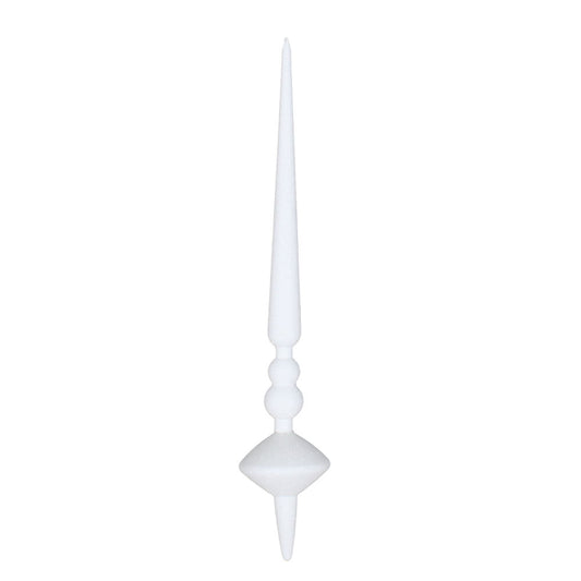 Vickerman 12" White Glitter Cupola Finial Ornament Pack of 3