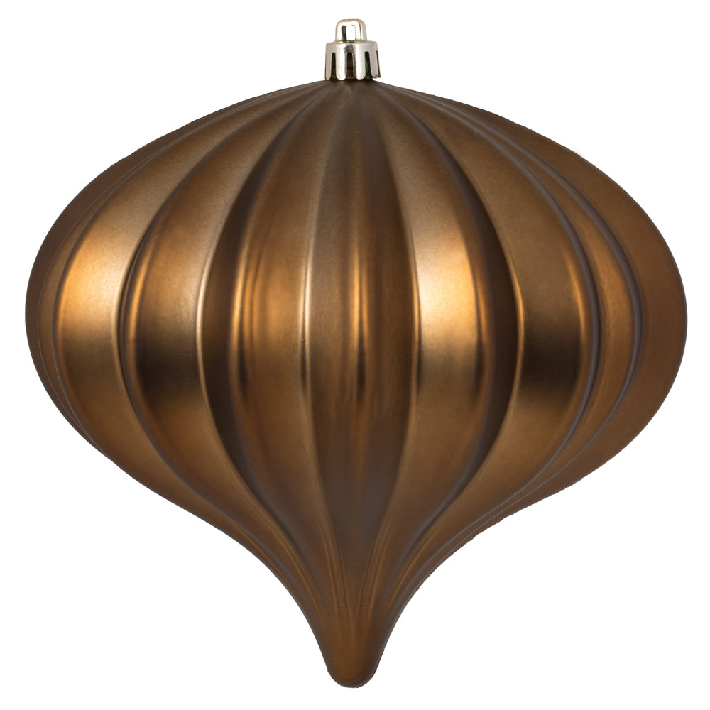 Vickerman 5.7" Mocha Matte Onion Christmas Ornament UV treated Set of 3