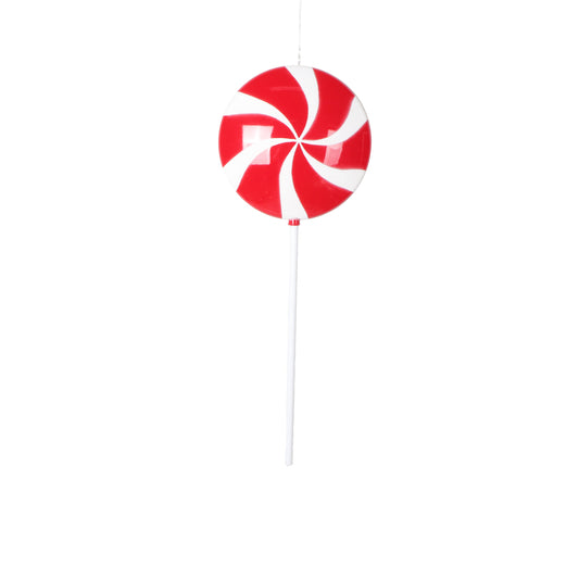 Vickerman 26" Red Flat Round Lollipop on stick.