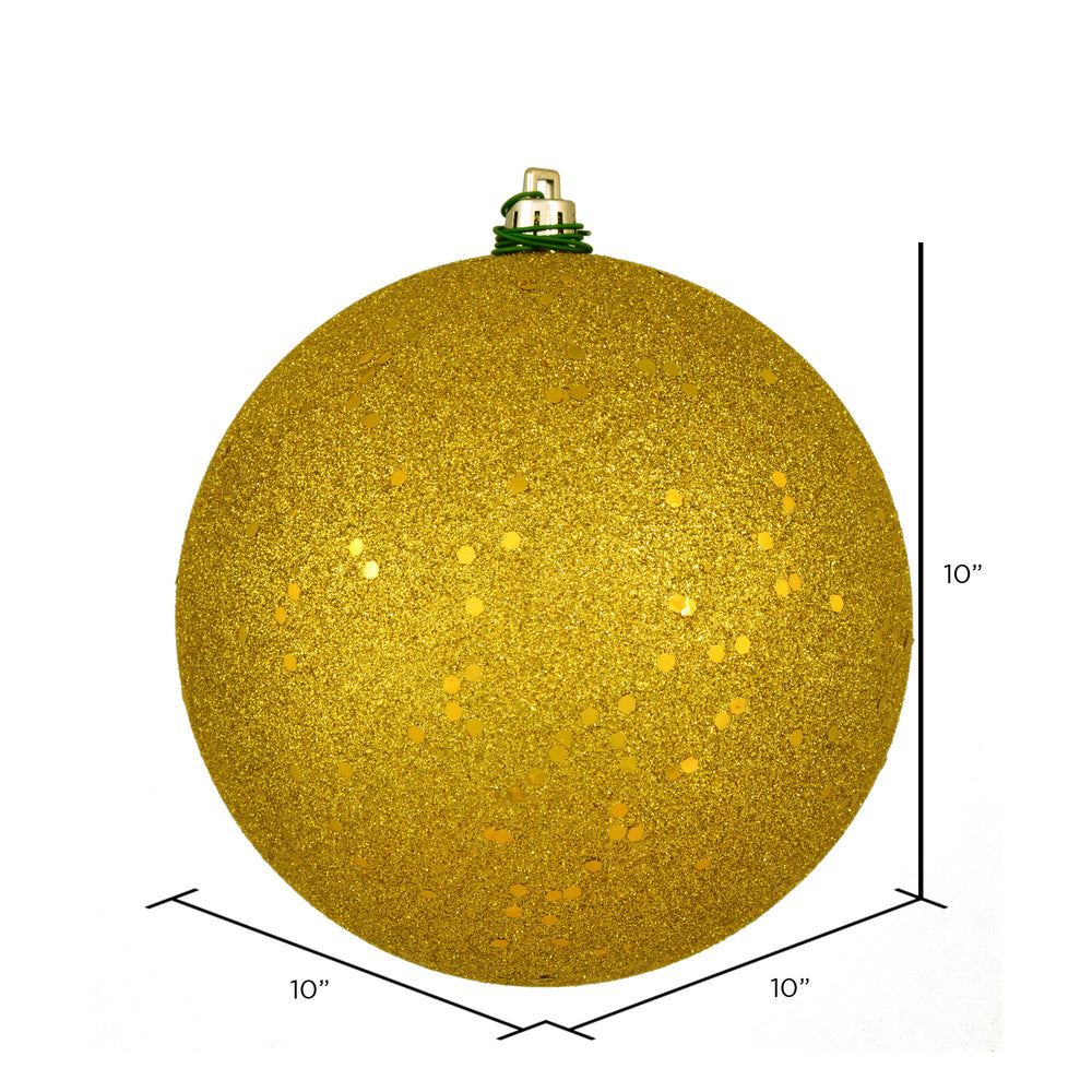 Vickerman 10" Medallion Gold Sequin Ball Ornament