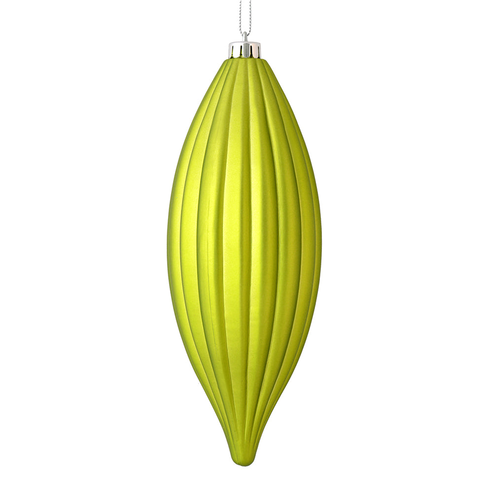 Vickerman 8" Lime Matte Line Finial Ornament Pack of 4