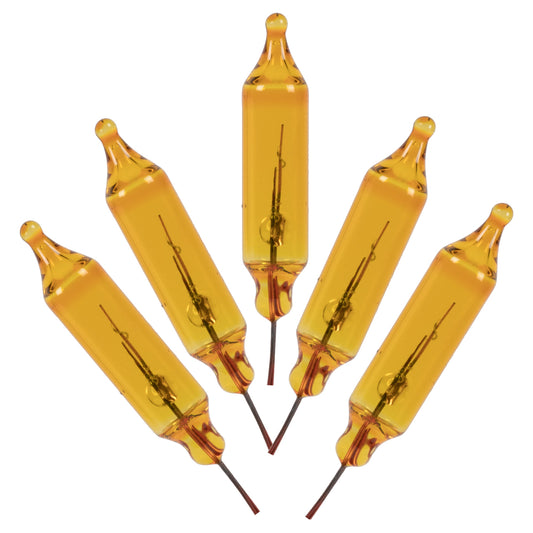 Vickerman Yellow Glass Incandescent Mini Bulb with Pinched Base 2.5 Volt 200mA 50/Bag