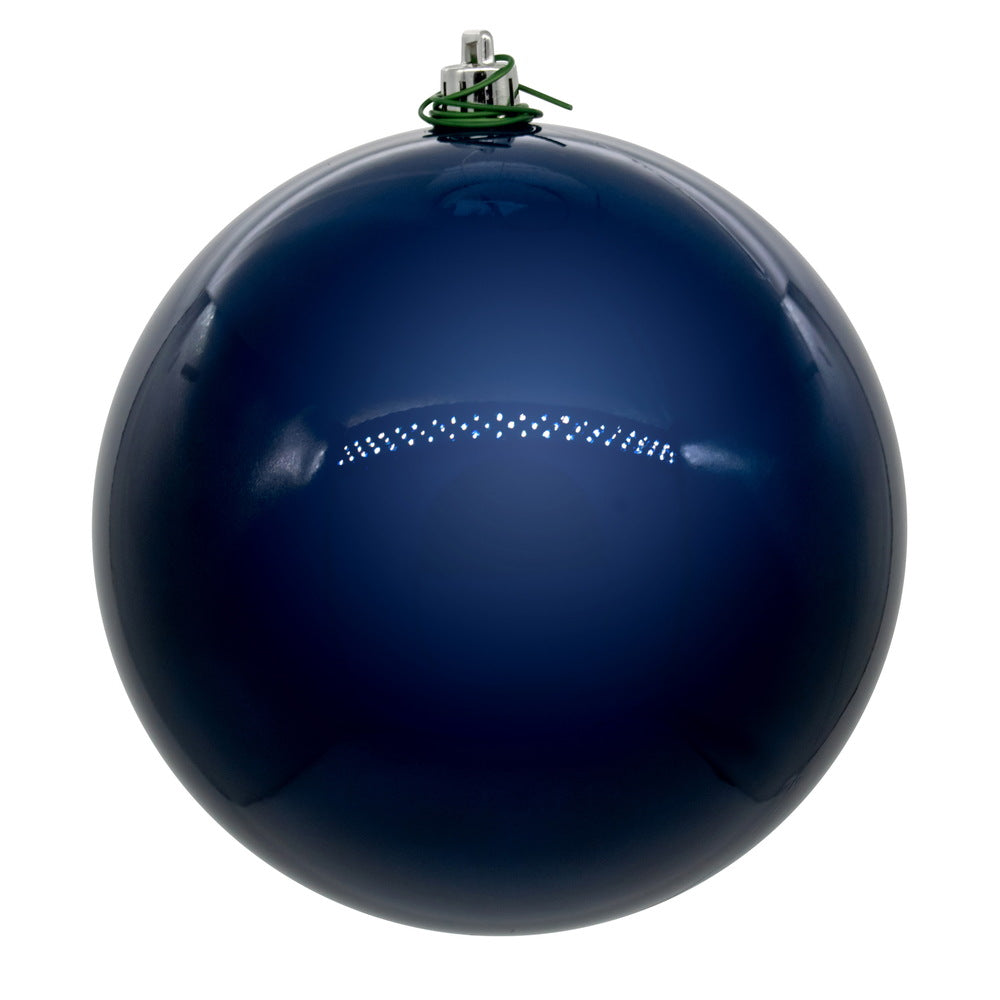 Vickerman 4" Midnight Blue Pearl UV Drilled Ball Ornament 6 per bag.