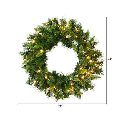 Vickerman 24" Imperial Pine Artificial Christmas Wreath Clear Dura-lit Incandescent Mini Lights