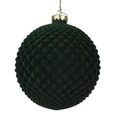 Vickerman 5" Moss Green Flocked Durian Ball Ornament 2 per Bag
