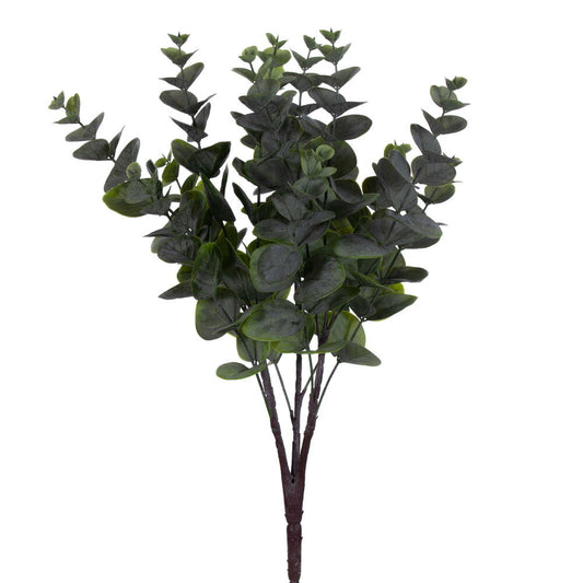 Vickerman 19" Artificial Green Spiral Eucalyptus Bush 2 per bag.