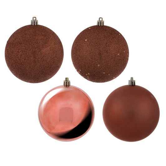 Vickerman 4" Coral 4-Finish Ball Ornament Assortment 12 per Box