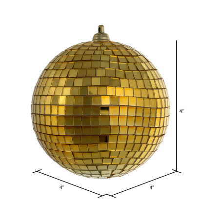 Vickerman 4" Gold Mirror Ball Ornament  6 per Bag