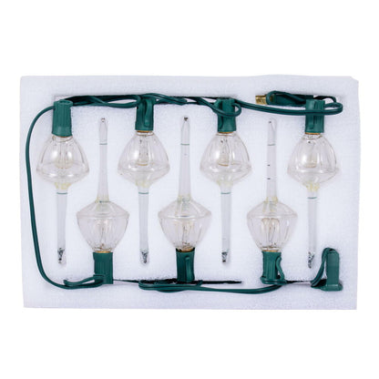 Vickerman 7 Clear Bubble Lights on Green Wire 13' Christmas Light Strand 5 watts per bulb