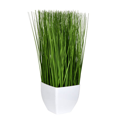 Vickerman 16.5" Artificial Green Potted Grass.
