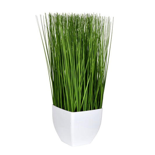 Vickerman 16.5" Artificial Green Potted Grass.