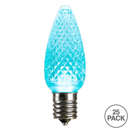 Vickerman C9 LED Teal Faceted Replacement Bulb package of 25