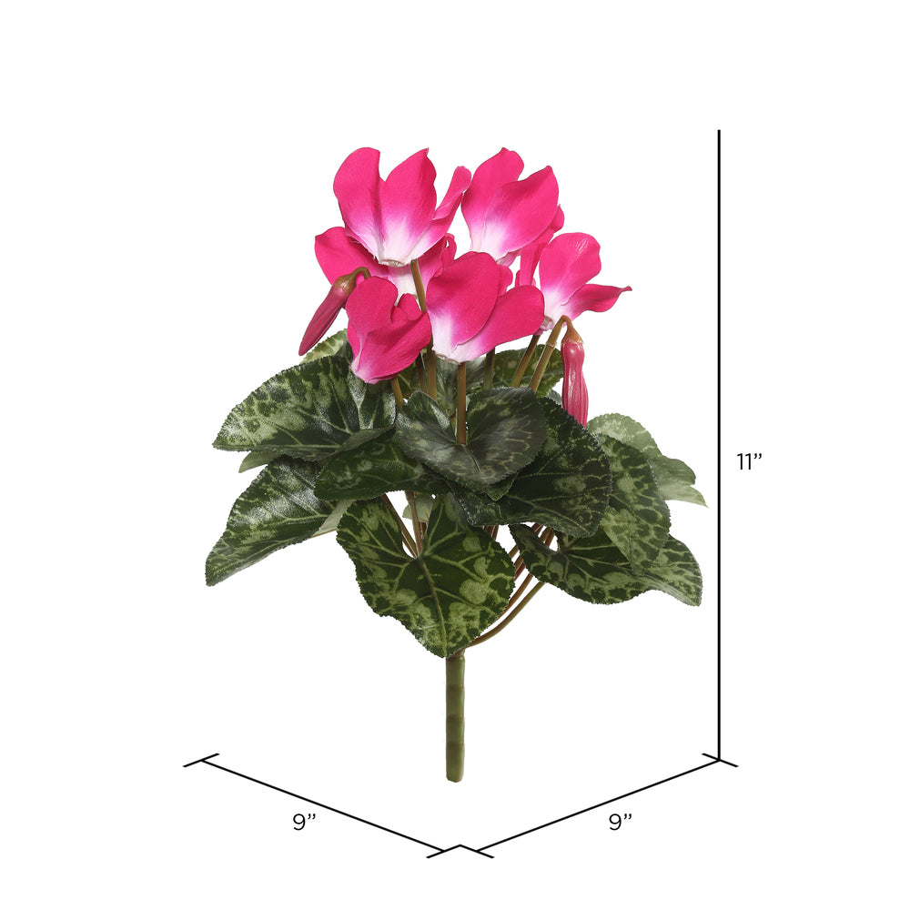 Vickerman 11" Artificial Polyester Beauty Cyclamen Bush.