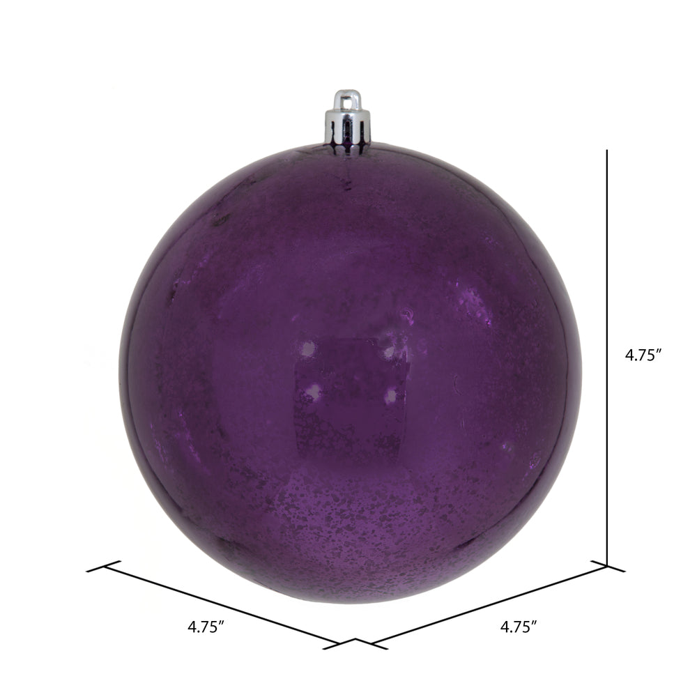 Vickerman 4.75" Plum Shiny Mercury Ball Ornament 4 per Bag