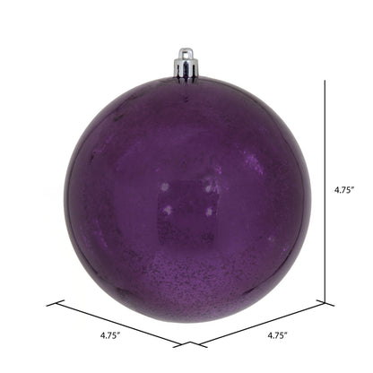 Vickerman 4.75" Plum Shiny Mercury Ball Ornament 4 per Bag