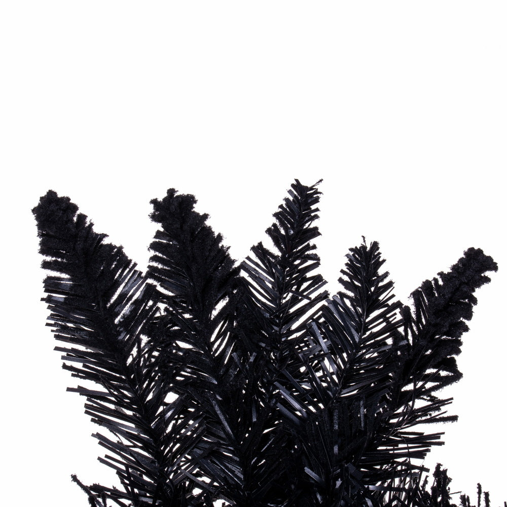 Vickerman 24" Flocked Black Fir Artificial Wreath Unlit with 210 PVC Tips