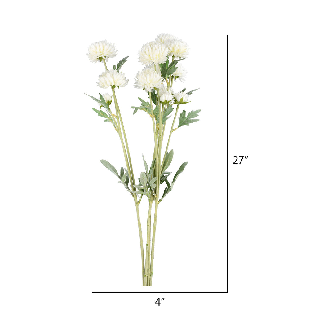 Vickerman 27" Artificial White Daisy Spray. There are 4 Sprays per pack.