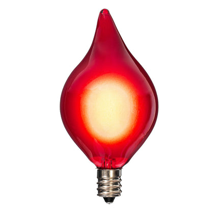 Vickerman 15 x 15' Red and Warm White LED G45 Glass Flame Tip light set. 6" spacing on green wire.