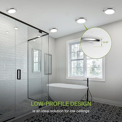 ASD Lighting LED Disk Light 6inch 15W 120V Triac 2700/3000/3500/4000/5000K Nickel UL
