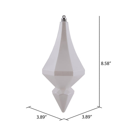 Vickerman 8" White Candy Finish Diamond Finial Ornament Pack of 2