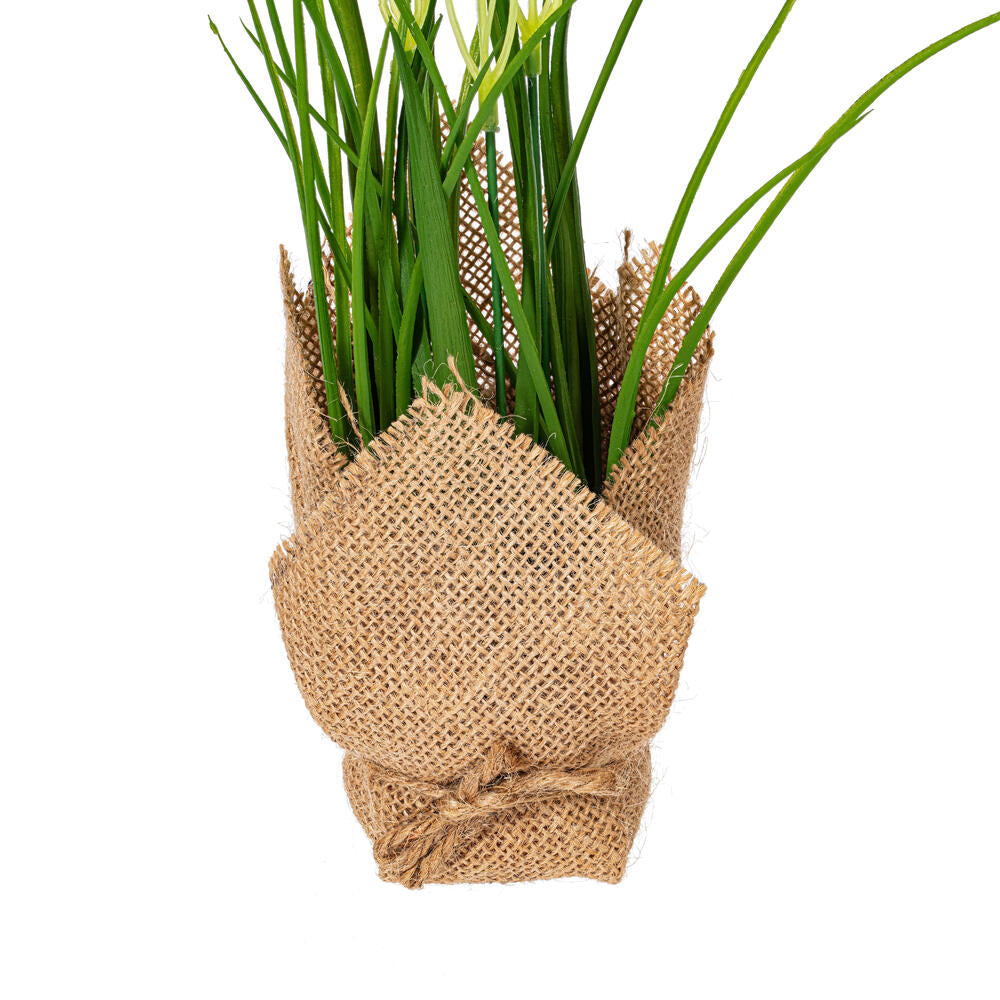Vickerman 10" Artificial Yellow Daffodil in Burlap Pot.