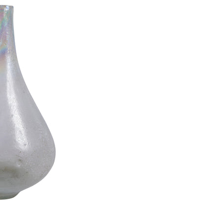 Vickerman 16" Irridescent Rainbow Glass Vase. This simple vase features a hint of rainbow glaze. Pair with your favorite faux floral for the perfect finishing touch. Each vase is slightly unique because each piece is hand blown. This vase measures 16.1" H