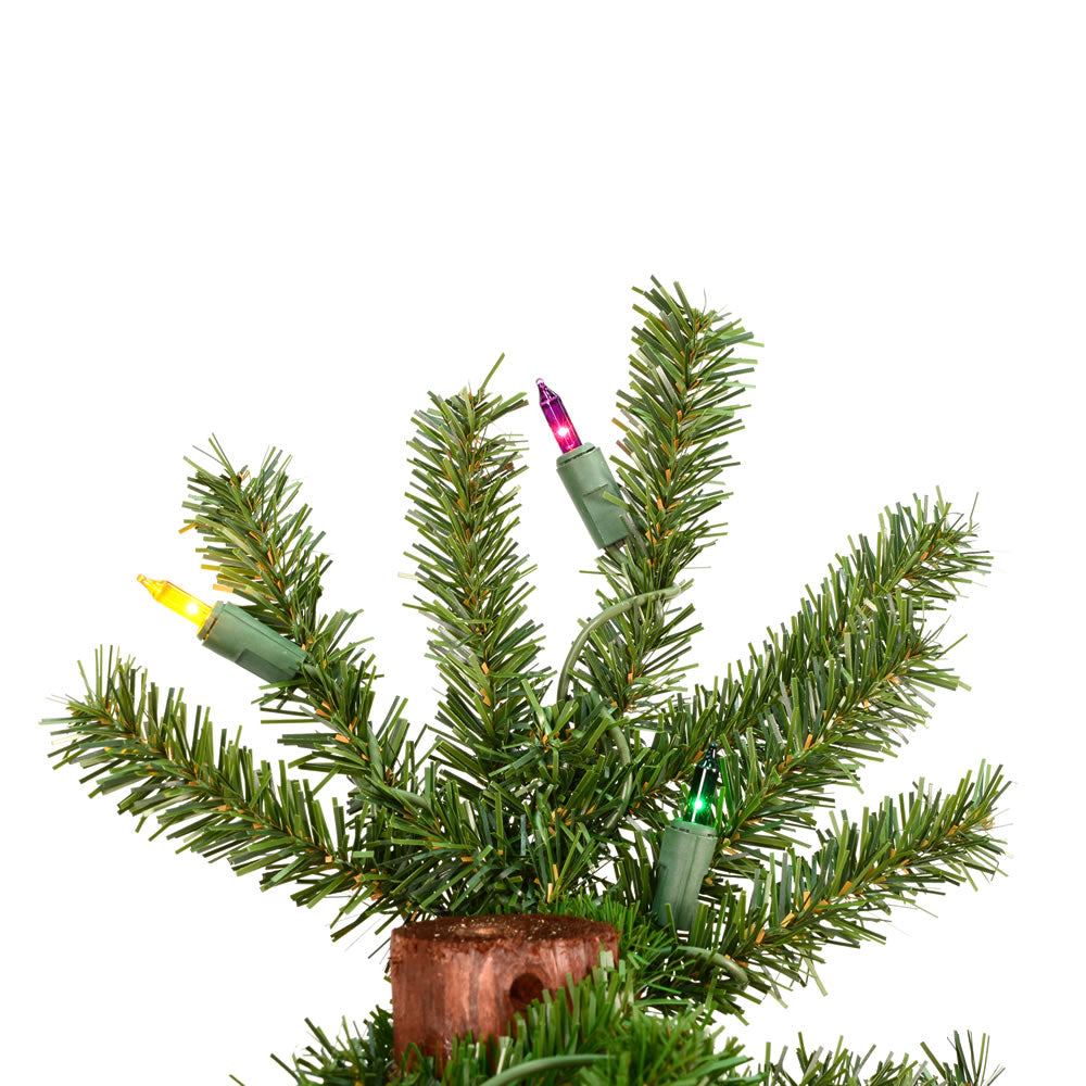 Vickerman 3' x 22.5" Natural Alpine Artificial Christmas Tree Multi-Colored Incandescent Lights