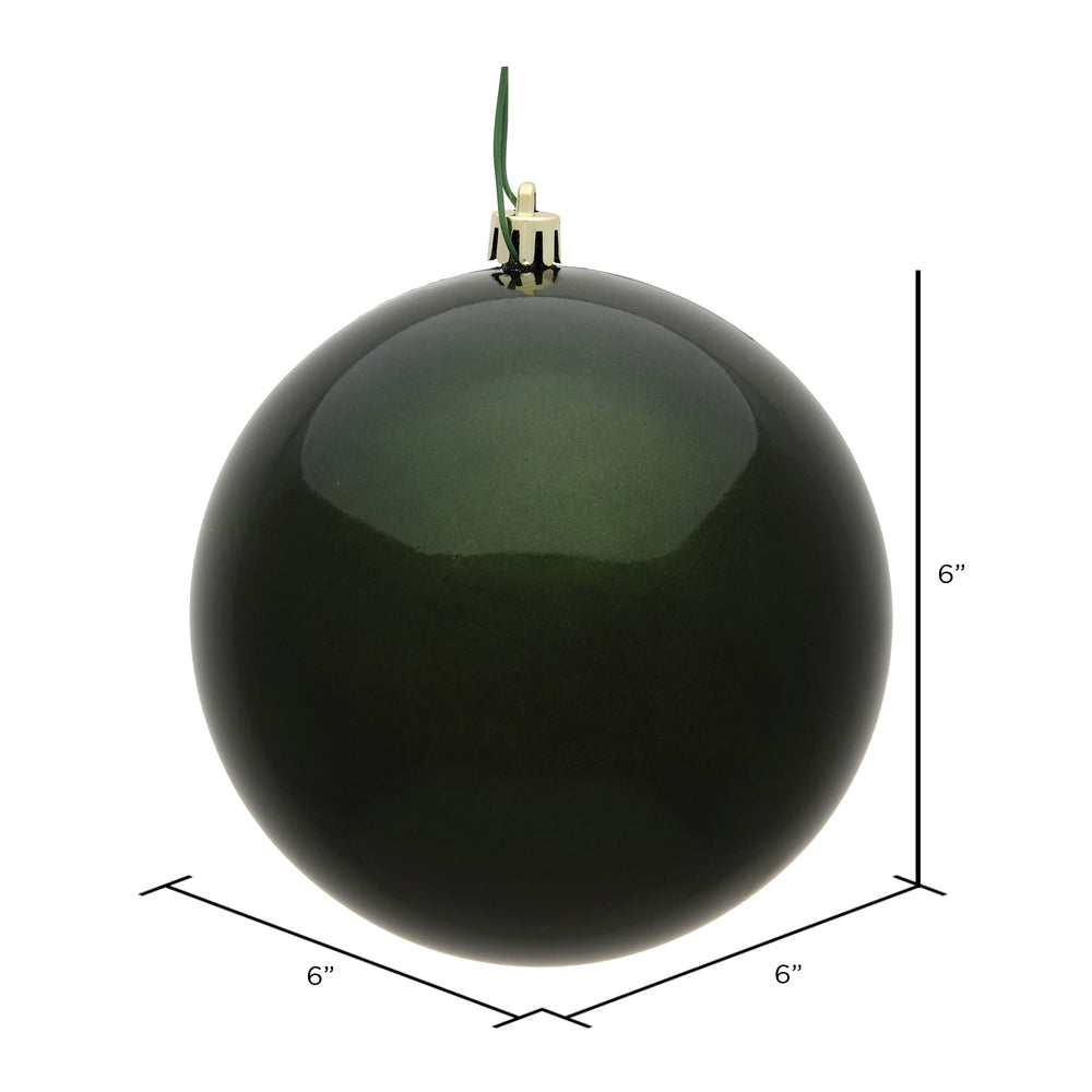 Vickerman 6" Moss Green Candy Ball Ornament 4 per Bag