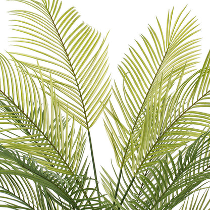 Vickerman 50" Green Areca Palm Plant. This is an artificial plant in a black plastic pot.