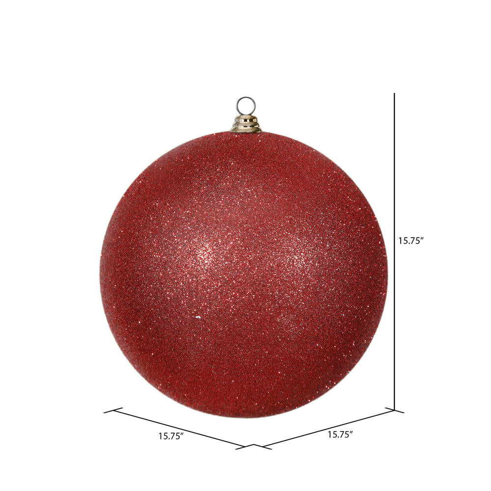 Vickerman 15.75" Red Glitter Ball Ornament