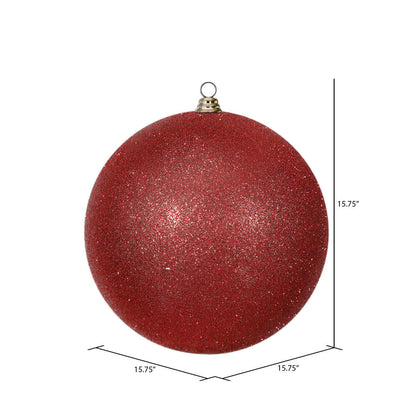 Vickerman 15.75" Red Glitter Ball Ornament