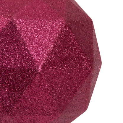 Vickerman 8" Berry Red Glitter Geometric Ball