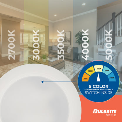 Bulbrite 773276 25-Watt LED 10" Disc, 5 CCT - 27/30/35/40/50K 2000 Lumens