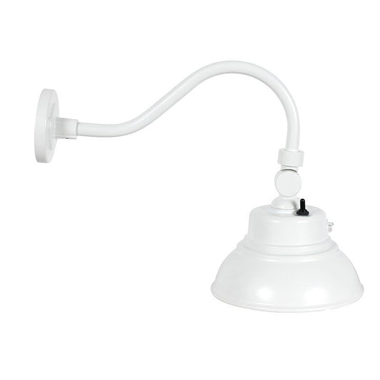 Westgate 10In 25W Gooseneck Barn Light, MCT 30/40/50K, 0-10V, Photocell, White, Outdoor Lighting, 25W, 3000 Lumens, 3000K/4000K/5000K, White Finish, 0~10V Dimming