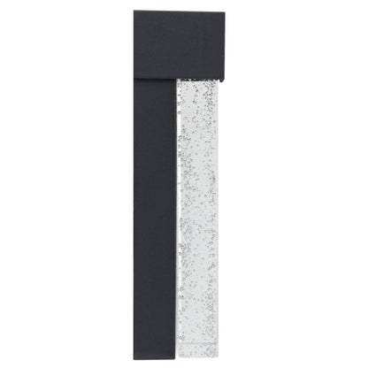 ASD Lighting LED Outdoor Wall Sconce 10" 10W CCT Selectable 3000/4000/5000K Dimmable Clear Seeded Glass, Black ETL